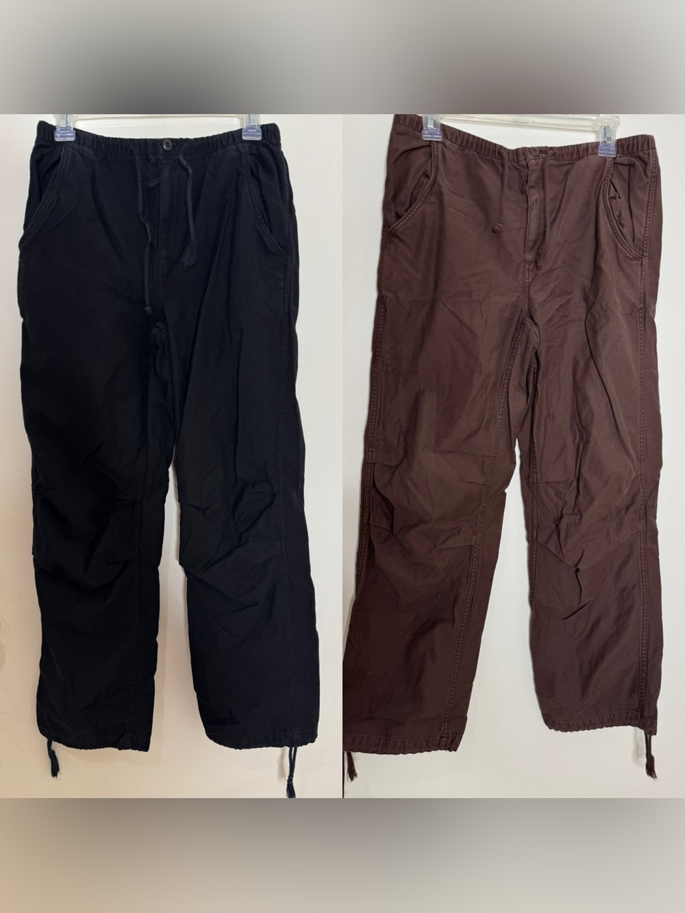 Aritzia TNA Women’s Cargo Drawstring Pants - Black & Brown BUNDLE  Size S